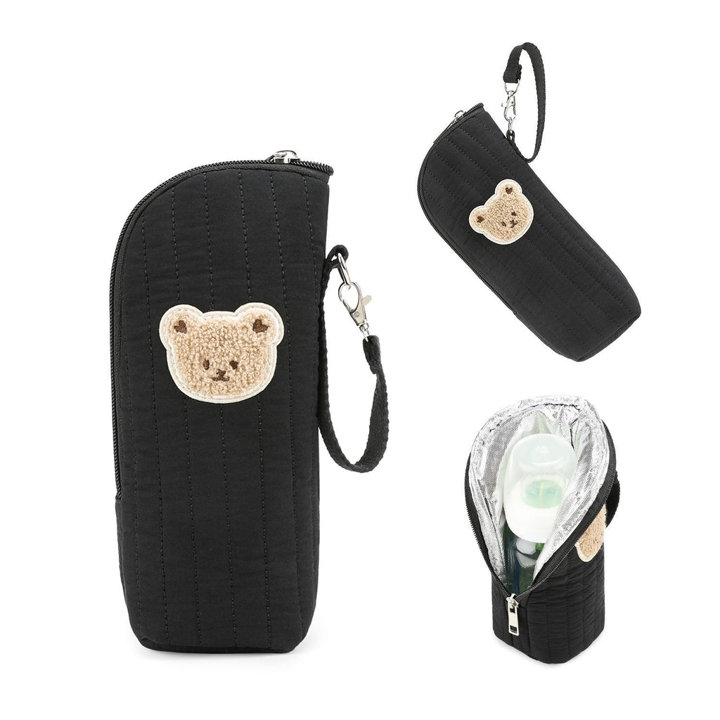 Quilted Little Bear Insulated Baby Bottle Tote