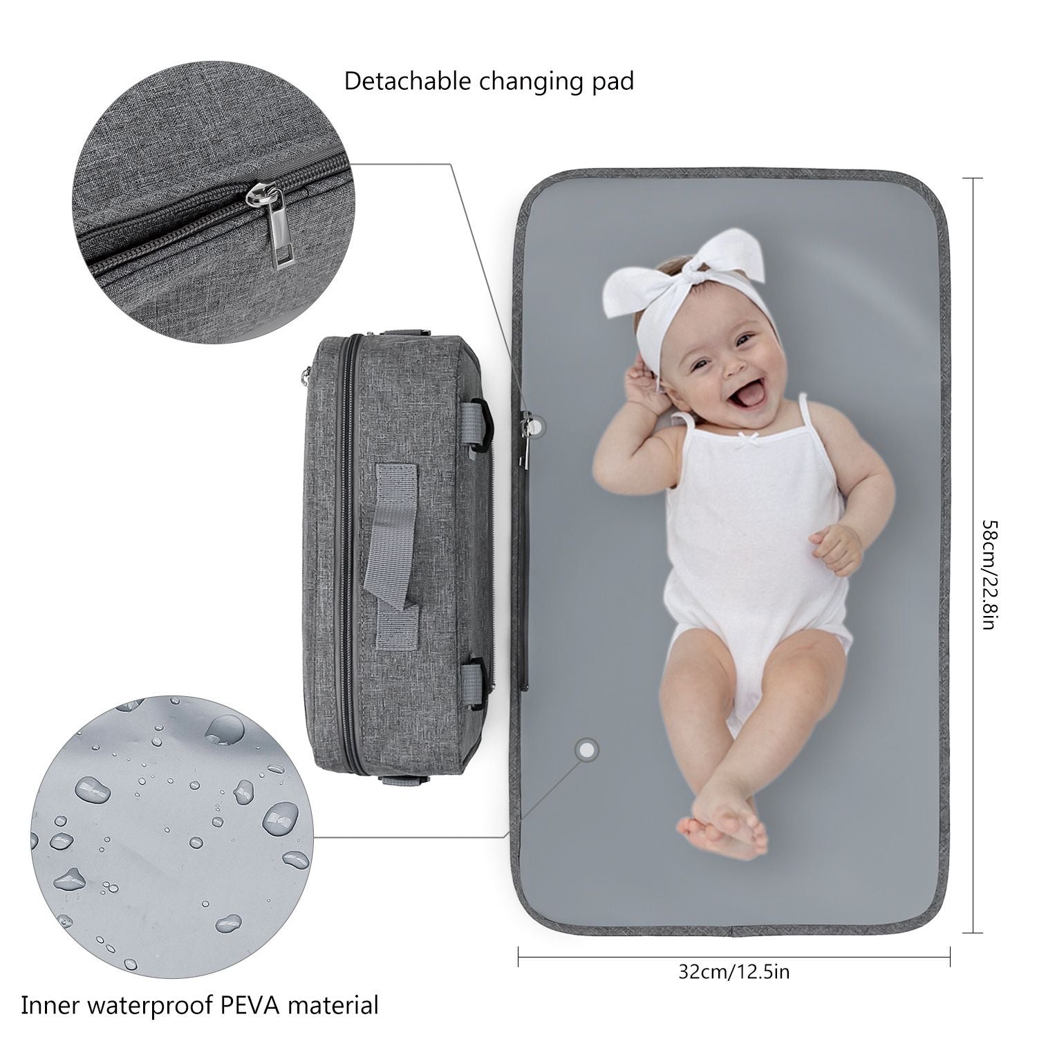 2-in-1 Compact Stroller Organizer & Diaper Changing Bag