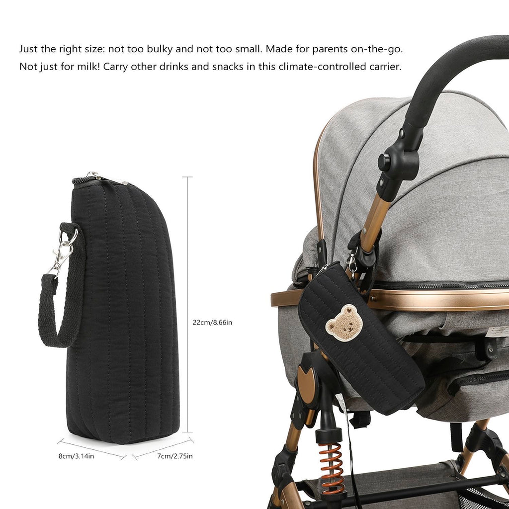 Quilted Little Bear Insulated Baby Bottle Tote
