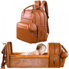 Quilted Multi-Functional Diaper Backpack with Pacifier Case