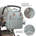 Quilted Multi-Functional Diaper Backpack with Pacifier Case
