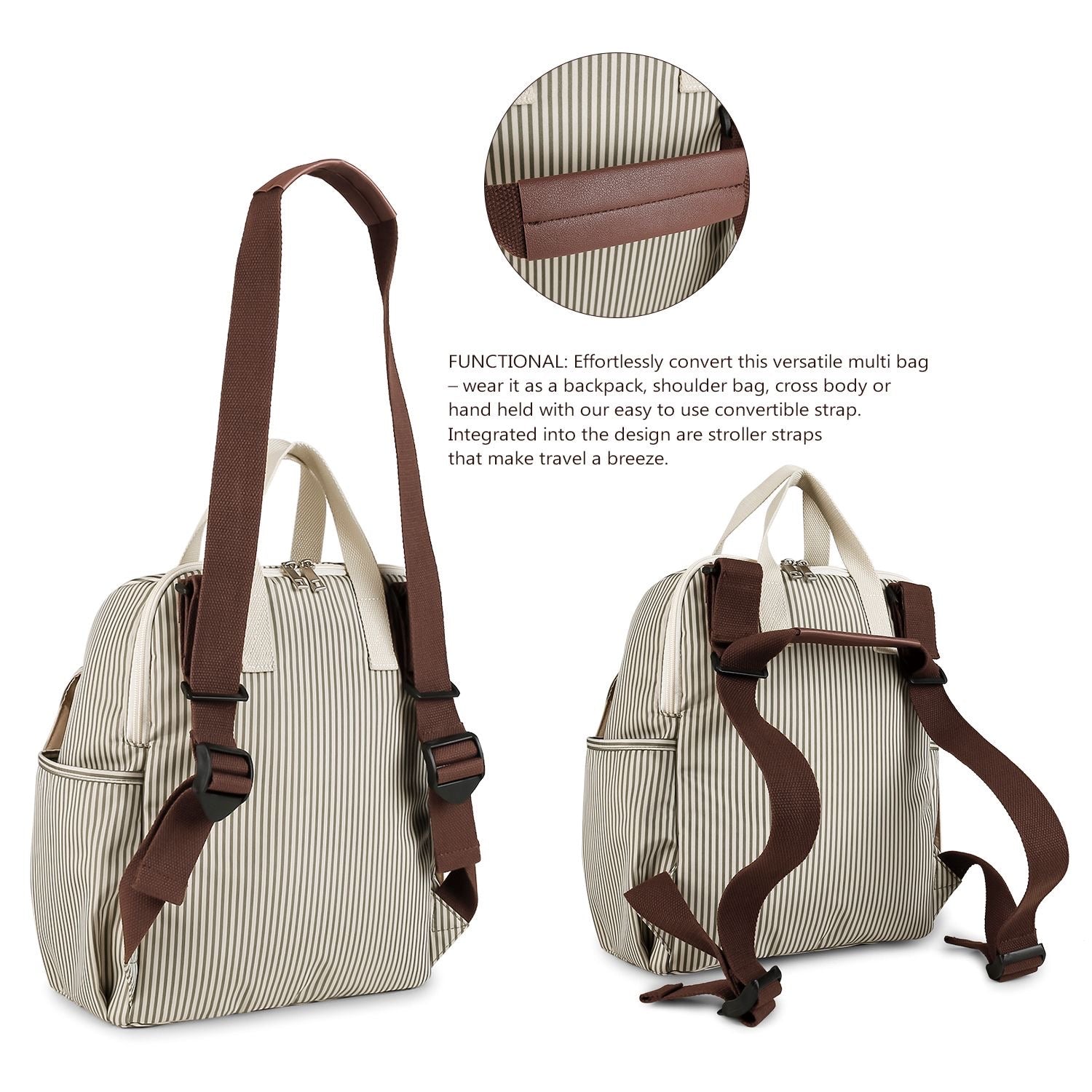 Large Capacity Heart-Quilted Multifunctional Diaper Bag