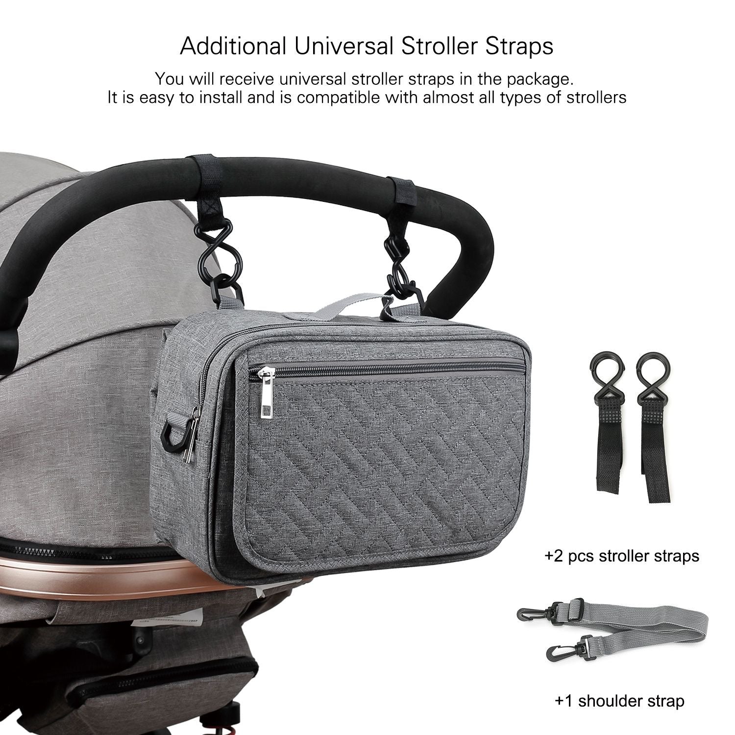 2-in-1 Compact Stroller Organizer & Diaper Changing Bag