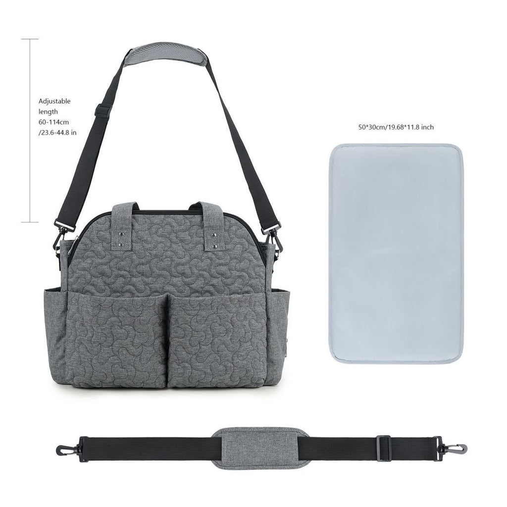 Multifunctional Quilted Diaper Tote & Crossbody Bag