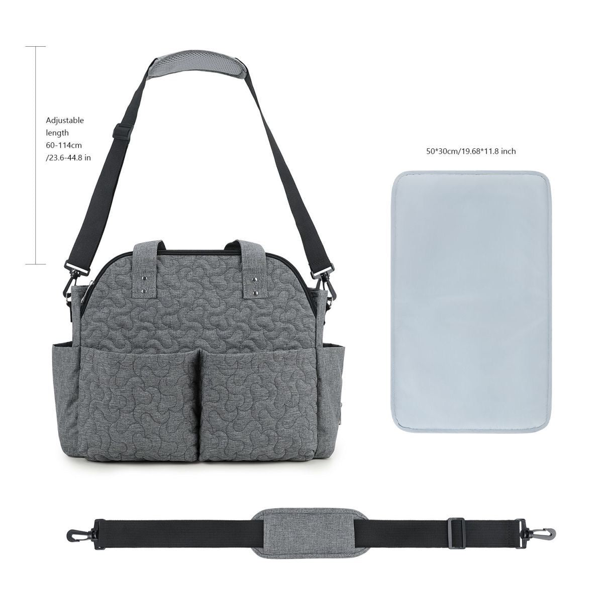 Multifunctional Quilted Diaper Tote & Crossbody Bag
