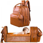 Quilted Multi-Functional Diaper Backpack with Pacifier Case