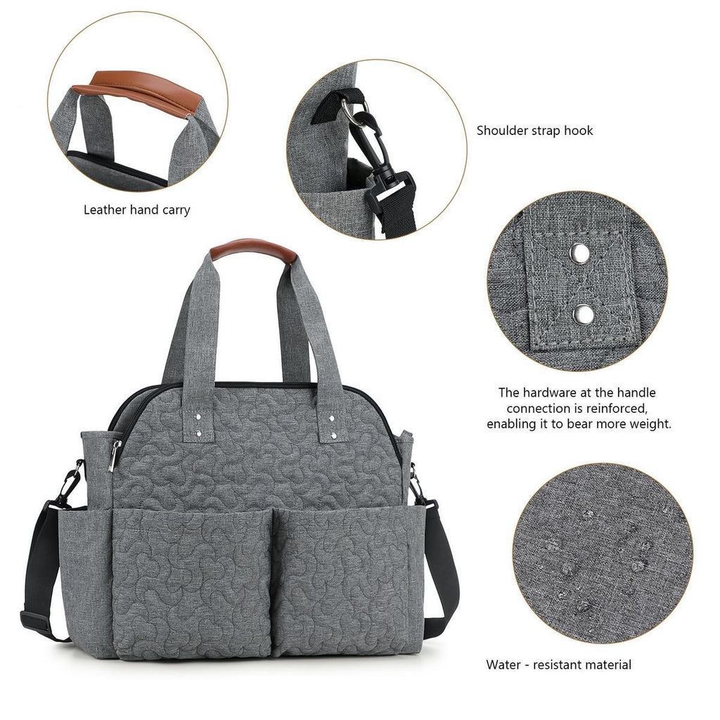Multifunctional Quilted Diaper Tote & Crossbody Bag