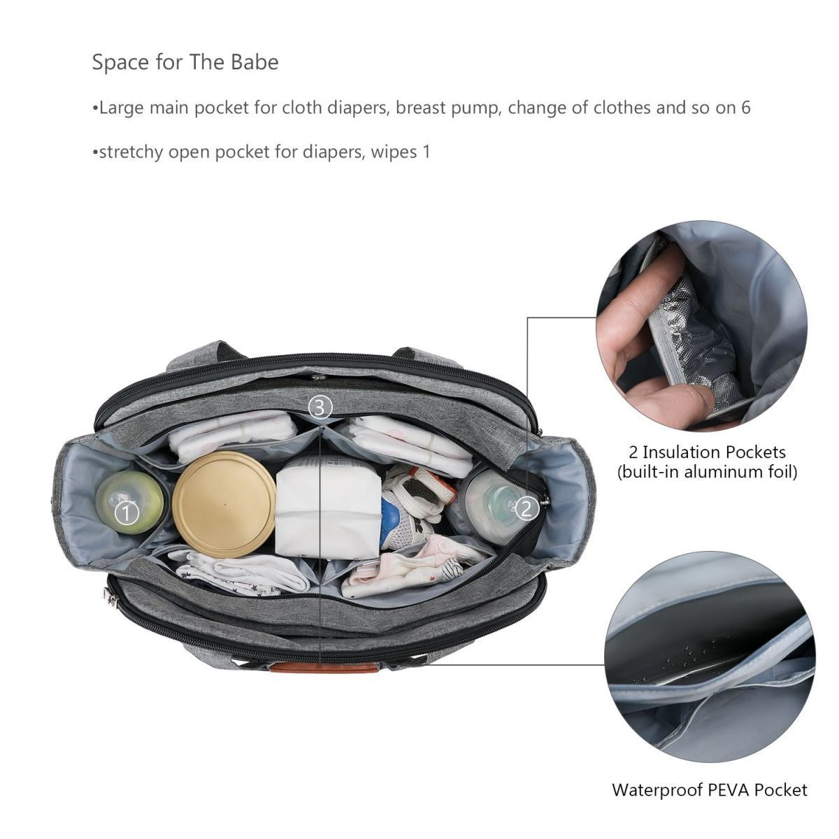 Multifunctional Quilted Diaper Tote & Crossbody Bag