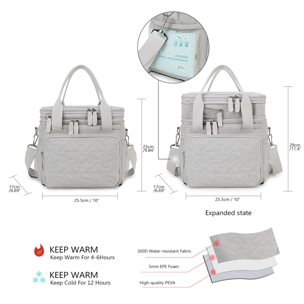 Quilted Double-layer Insulated Lunch/Mummy Bag