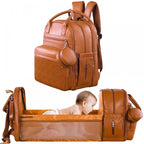 Quilted Multi-Functional Diaper Backpack with Pacifier Case