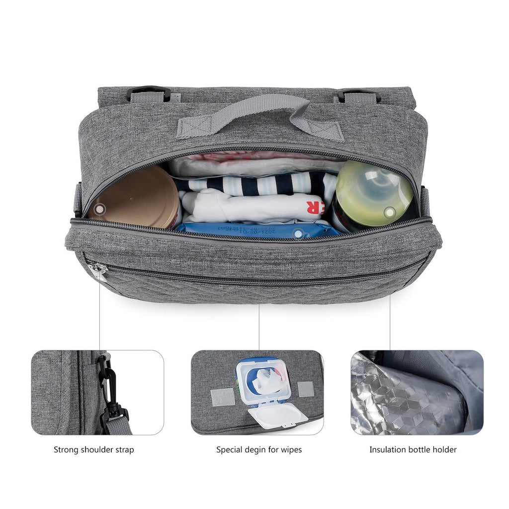 2-in-1 Compact Stroller Organizer & Diaper Changing Bag
