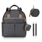 Quilted Multi-Functional Diaper Backpack with Pacifier Case