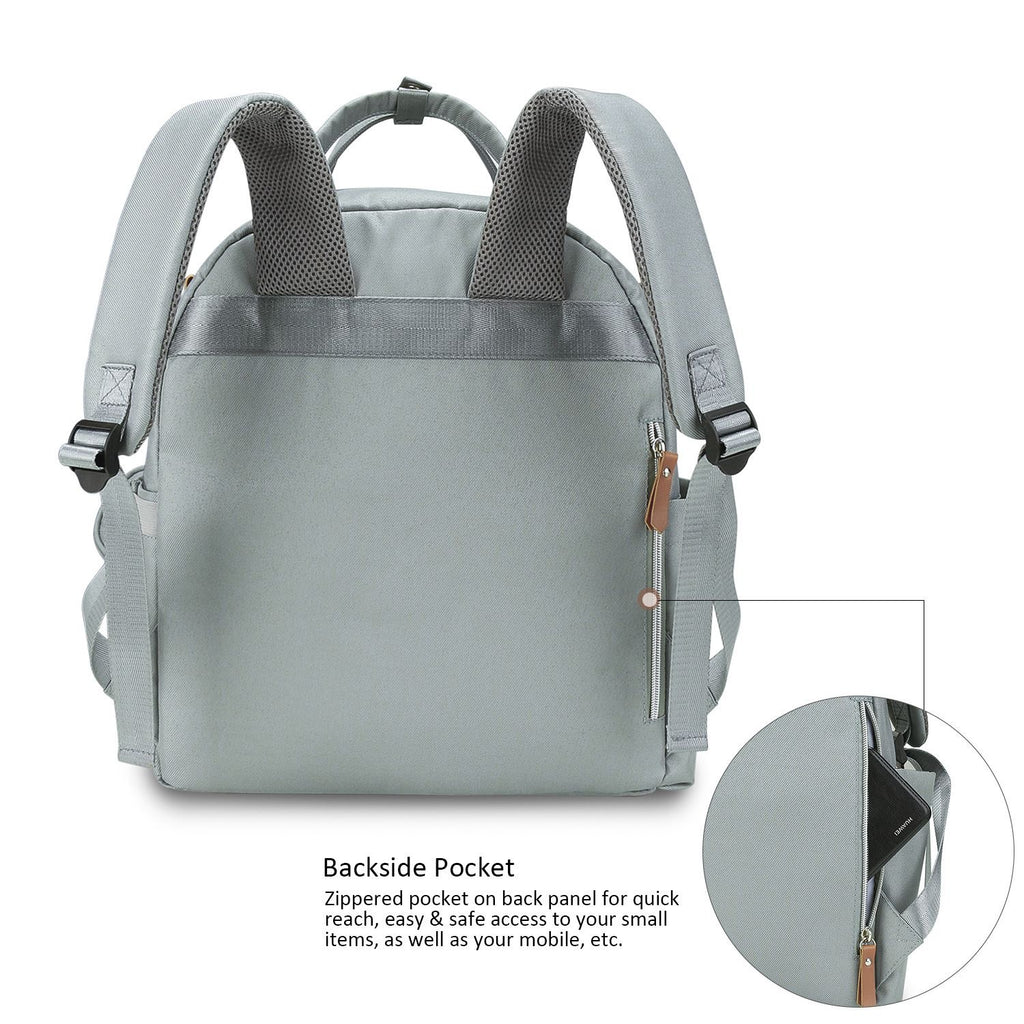 Quilted Multi-Functional Diaper Backpack with Pacifier Case