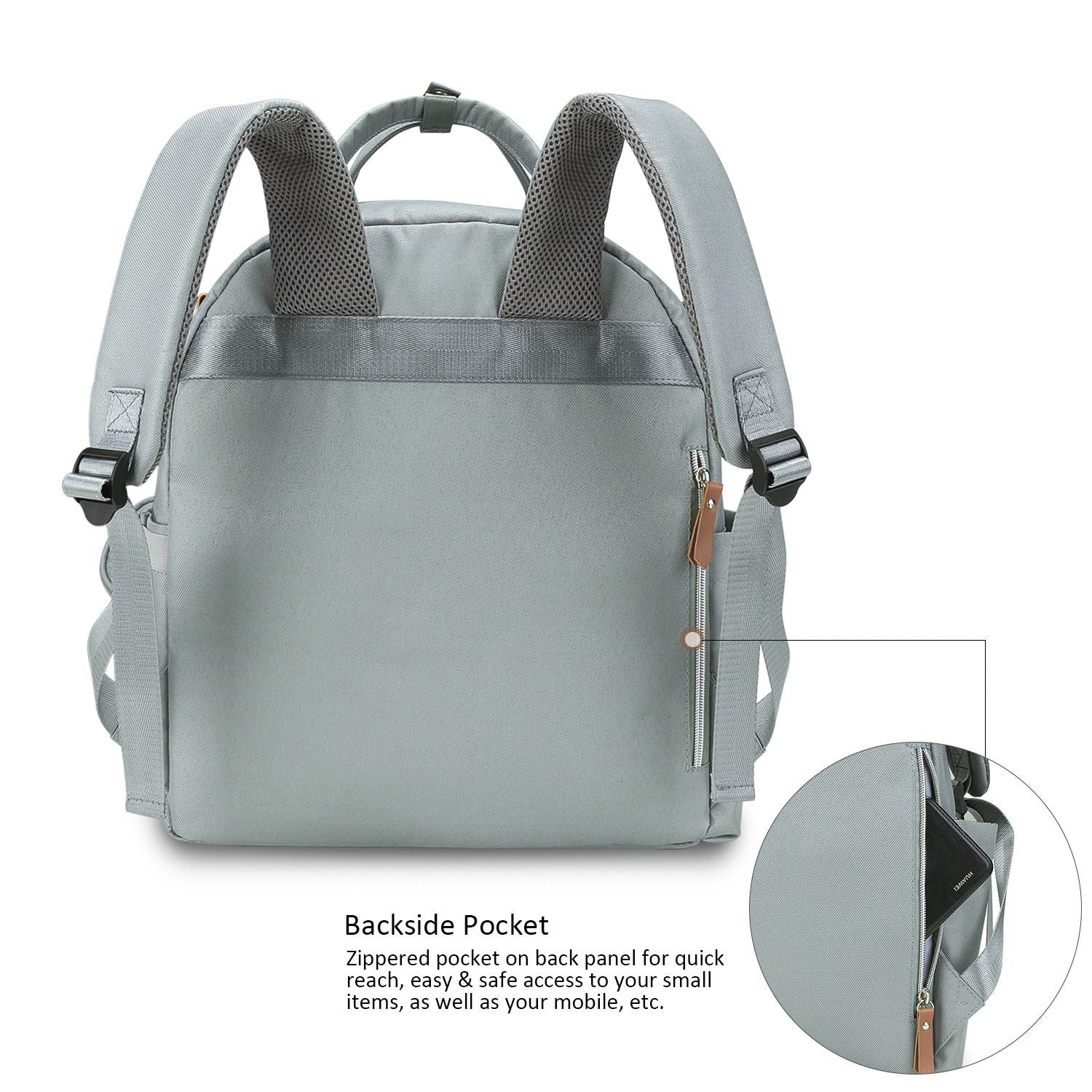 Quilted Multi-Functional Diaper Backpack with Pacifier Case